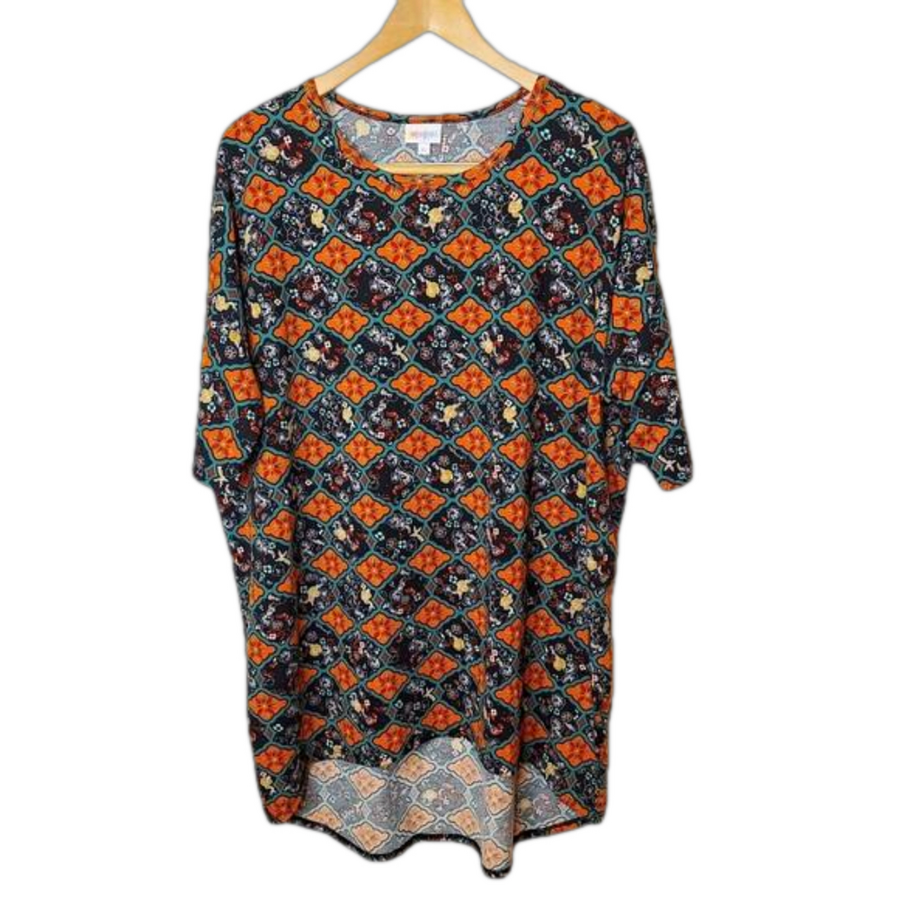 LuLaRoe Womens Size‎ XL Tunic Top Hi Lo Hem Geometric Simply Comfortable Irma